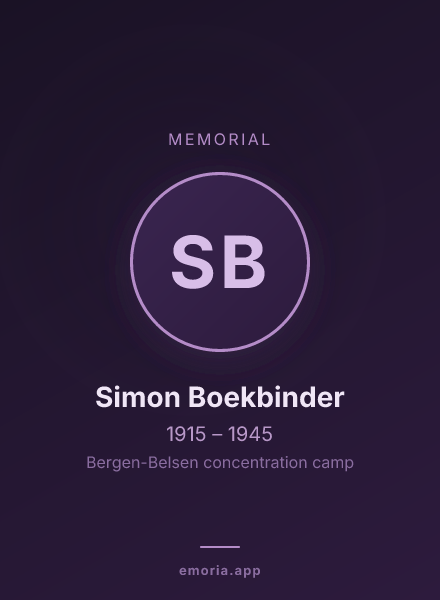Memorial portrait of Simon Boekbinder