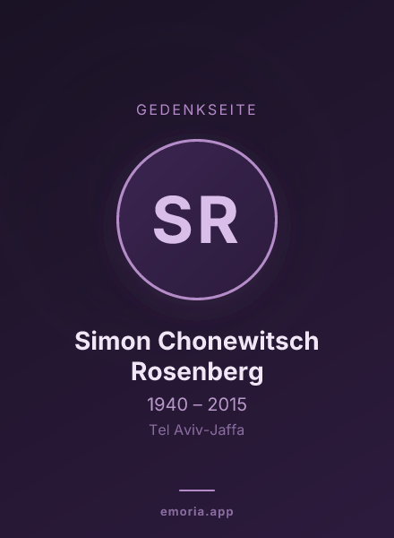 Gedenkportrait von Simon Chonewitsch Rosenberg