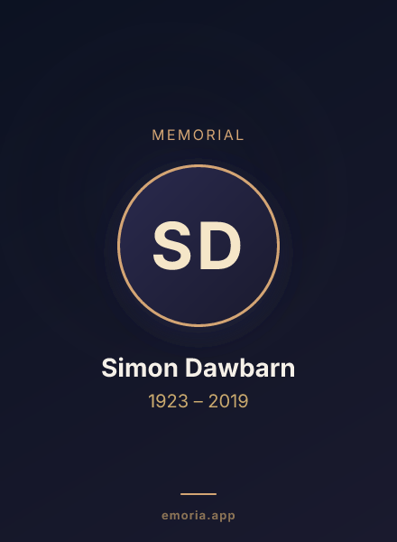 Memorial portrait of Simon Dawbarn
