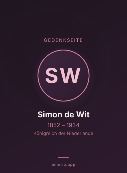 Gedenkportrait von Simon de Wit