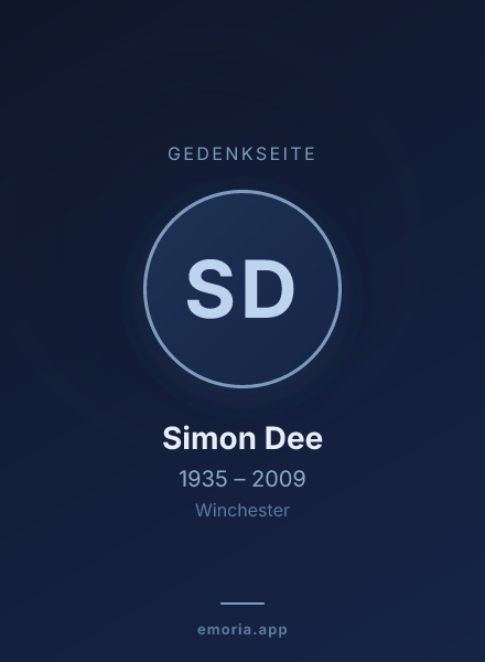 Gedenkportrait von Simon Dee