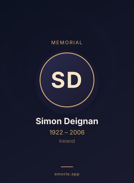 Memorial portrait of Simon Deignan