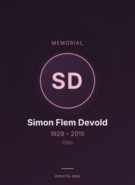 Memorial portrait of Simon Flem Devold