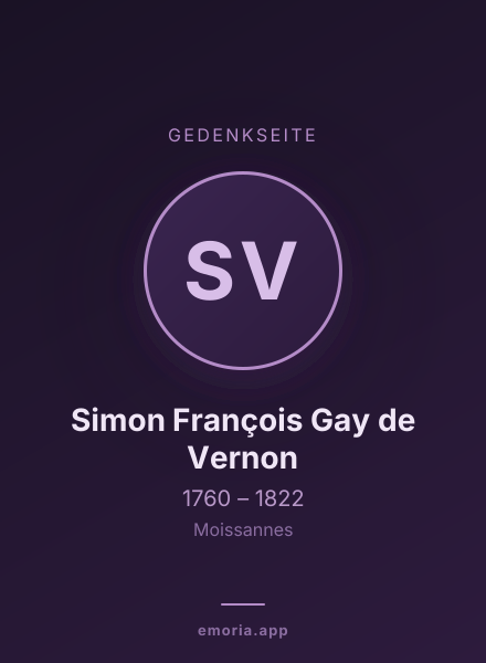 Gedenkportrait von Simon François Gay de Vernon