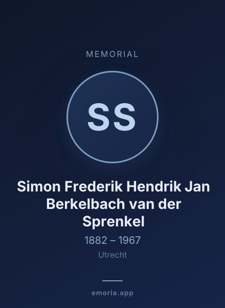Memorial portrait of Simon Frederik Hendrik Jan Berkelbach van der Sprenkel
