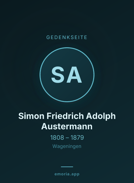 Gedenkportrait von Simon Friedrich Adolph Austermann