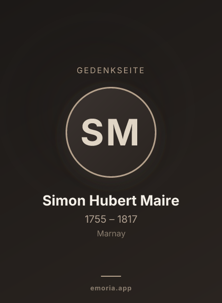Gedenkportrait von Simon Hubert Maire
