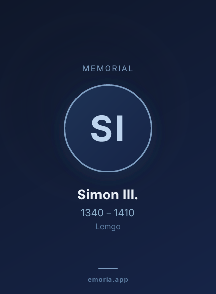Memorial portrait of Simon III.