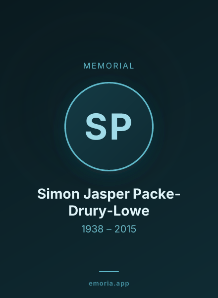 Memorial portrait of Simon Jasper Packe-Drury-Lowe