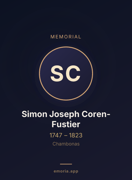 Memorial portrait of Simon Joseph Coren-Fustier