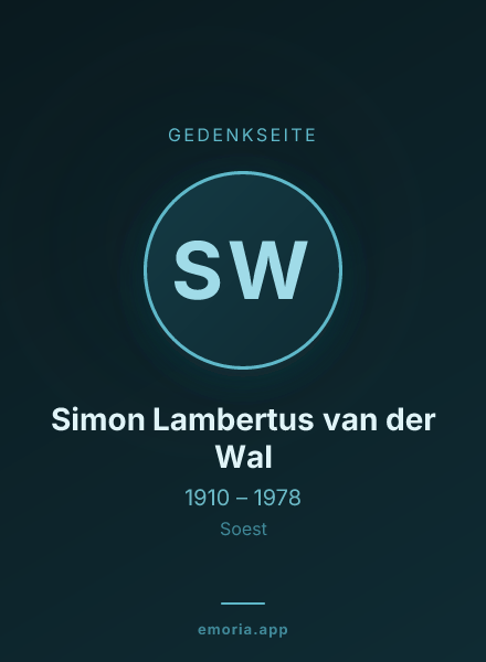 Gedenkportrait von Simon Lambertus van der Wal