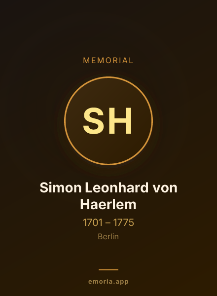 Memorial portrait of Simon Leonhard von Haerlem