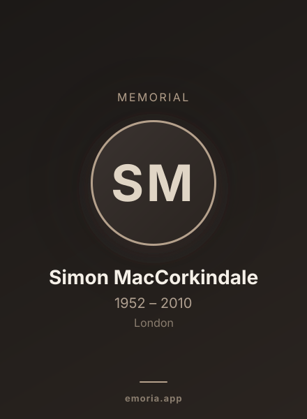 Memorial portrait of Simon MacCorkindale