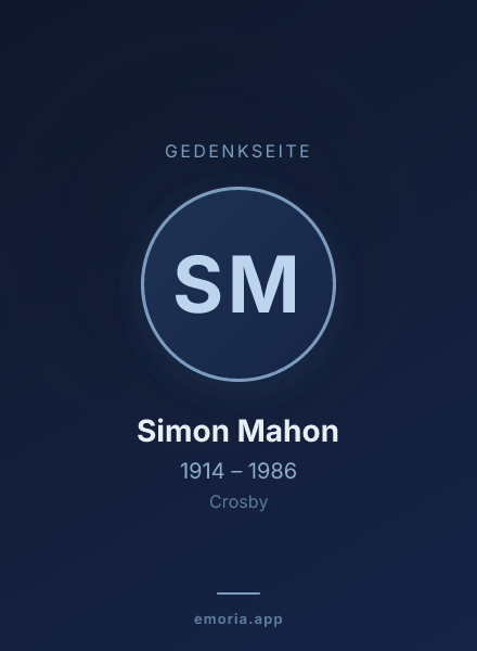 Gedenkportrait von Simon Mahon