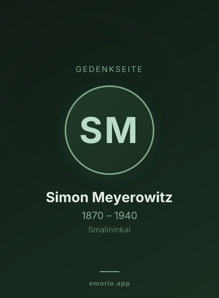 Gedenkportrait von Simon Meyerowitz