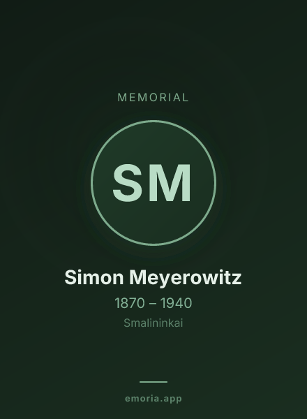 Memorial portrait of Simon Meyerowitz