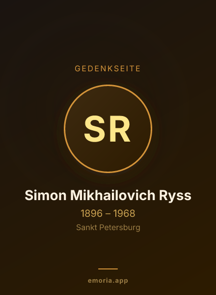 Gedenkportrait von Simon Mikhailovich Ryss