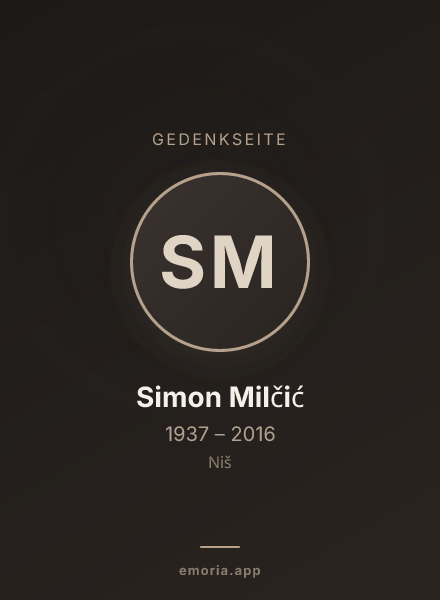Gedenkportrait von Simon Milčić