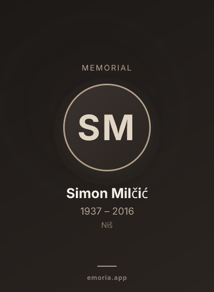 Memorial portrait of Simon Milčić