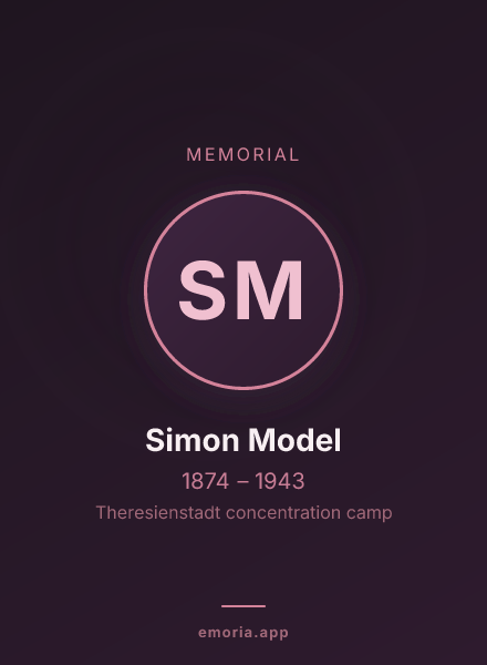 Memorial portrait of Simon Model