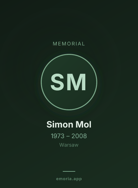 Memorial portrait of Simon Mol