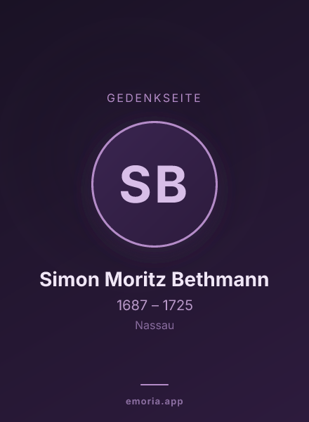 Gedenkportrait von Simon Moritz Bethmann