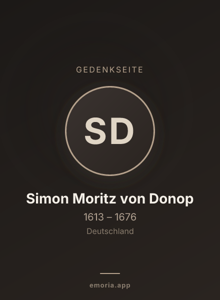 Gedenkportrait von Simon Moritz von Donop