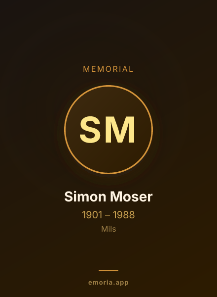 Memorial portrait of Simon Moser