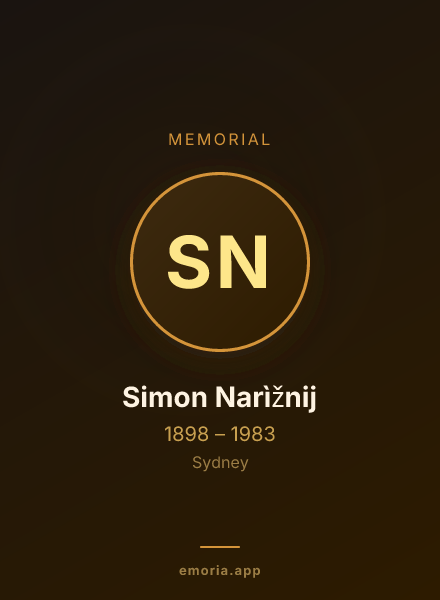 Memorial portrait of Simon Narìžnij