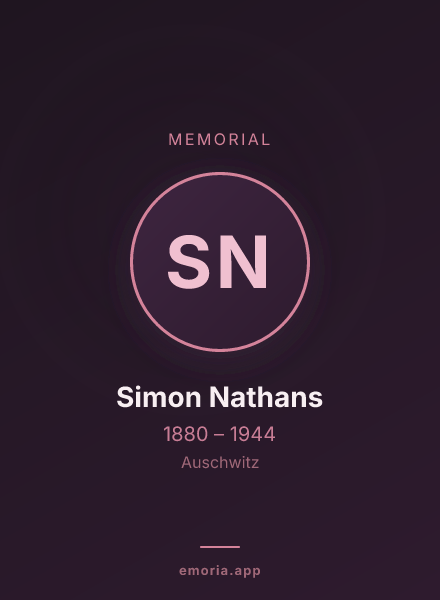 Memorial portrait of Simon Nathans