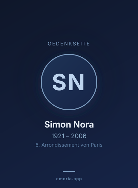 Gedenkportrait von Simon Nora