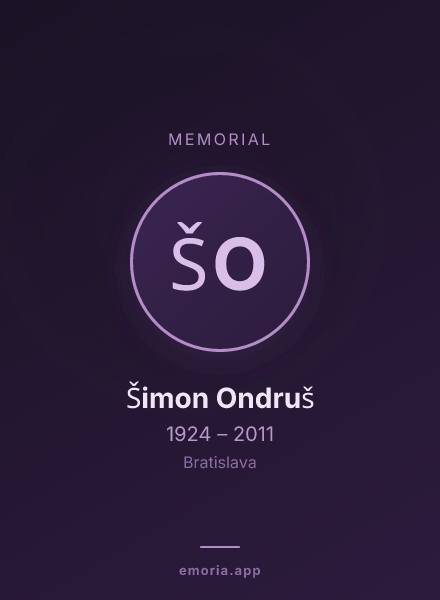 Memorial portrait of Šimon Ondruš