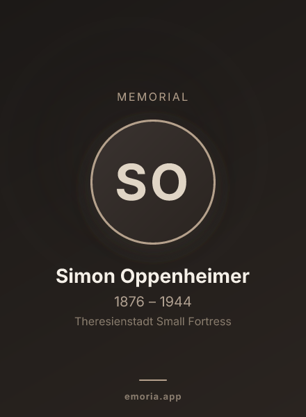 Memorial portrait of Simon Oppenheimer