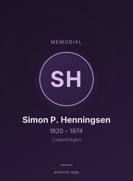 Memorial portrait of Simon P. Henningsen