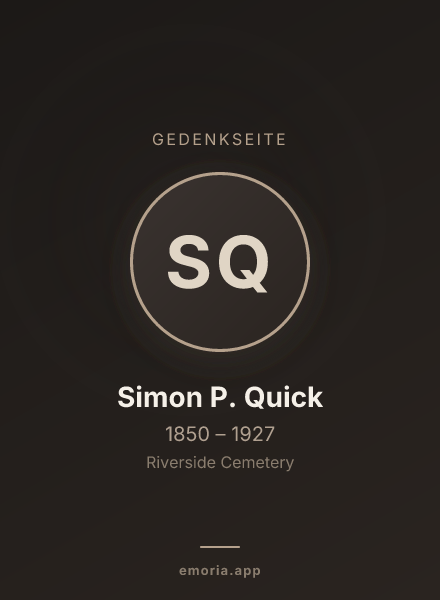 Gedenkportrait von Simon P. Quick