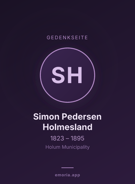 Gedenkportrait von Simon Pedersen Holmesland