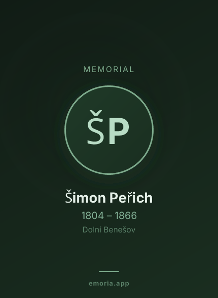 Memorial portrait of Šimon Peřich