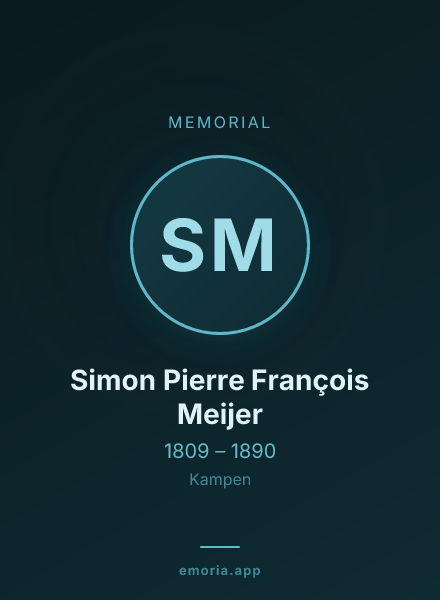 Memorial portrait of Simon Pierre François Meijer