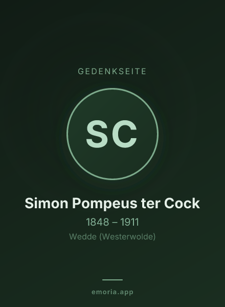 Gedenkportrait von Simon Pompeus ter Cock