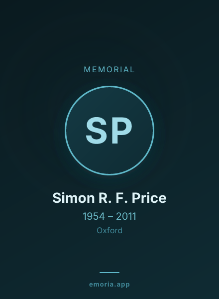 Memorial portrait of Simon R. F. Price