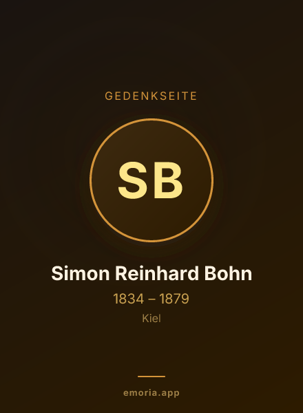 Gedenkportrait von Simon Reinhard Bohn