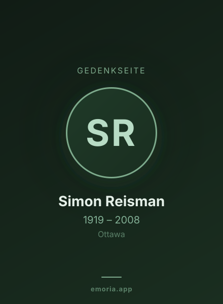 Gedenkportrait von Simon Reisman