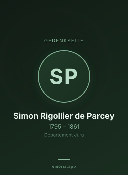 Gedenkportrait von Simon Rigollier de Parcey