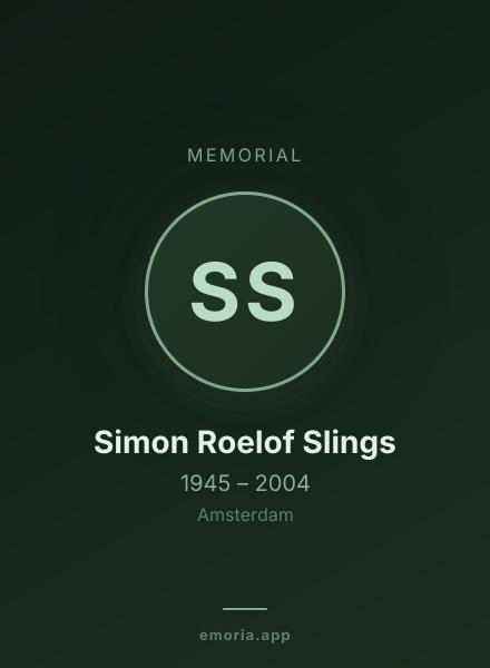 Memorial portrait of Simon Roelof Slings