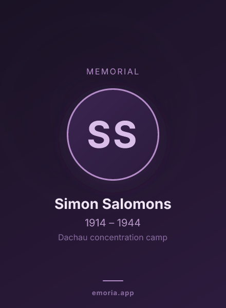 Memorial portrait of Simon Salomons