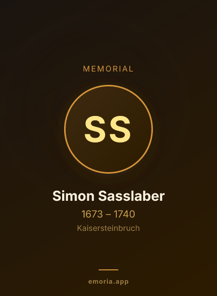Memorial portrait of Simon Sasslaber