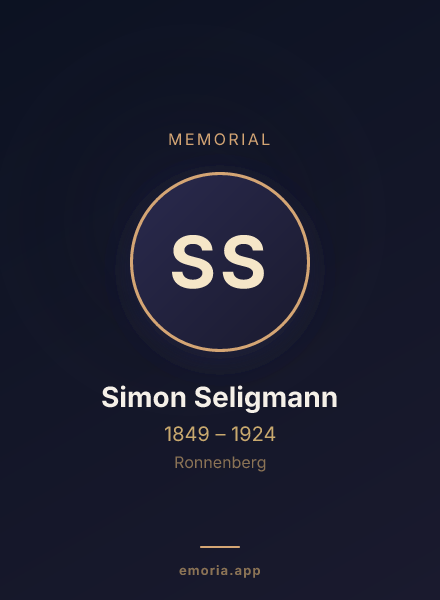 Memorial portrait of Simon Seligmann