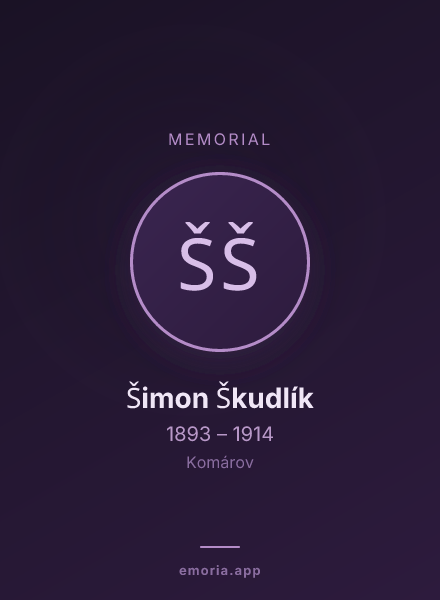 Memorial portrait of Šimon Škudlík