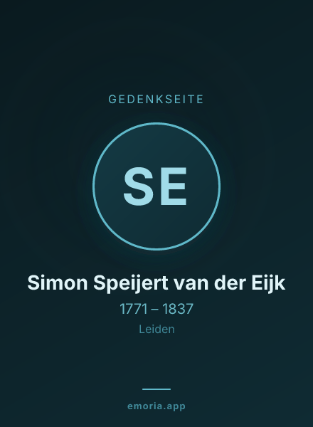 Gedenkportrait von Simon Speijert van der Eijk