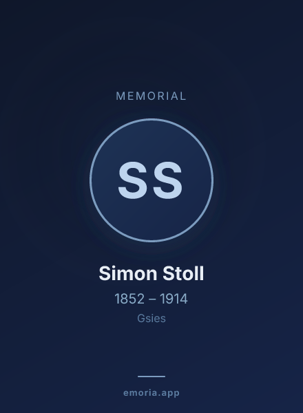 Memorial portrait of Simon Stoll